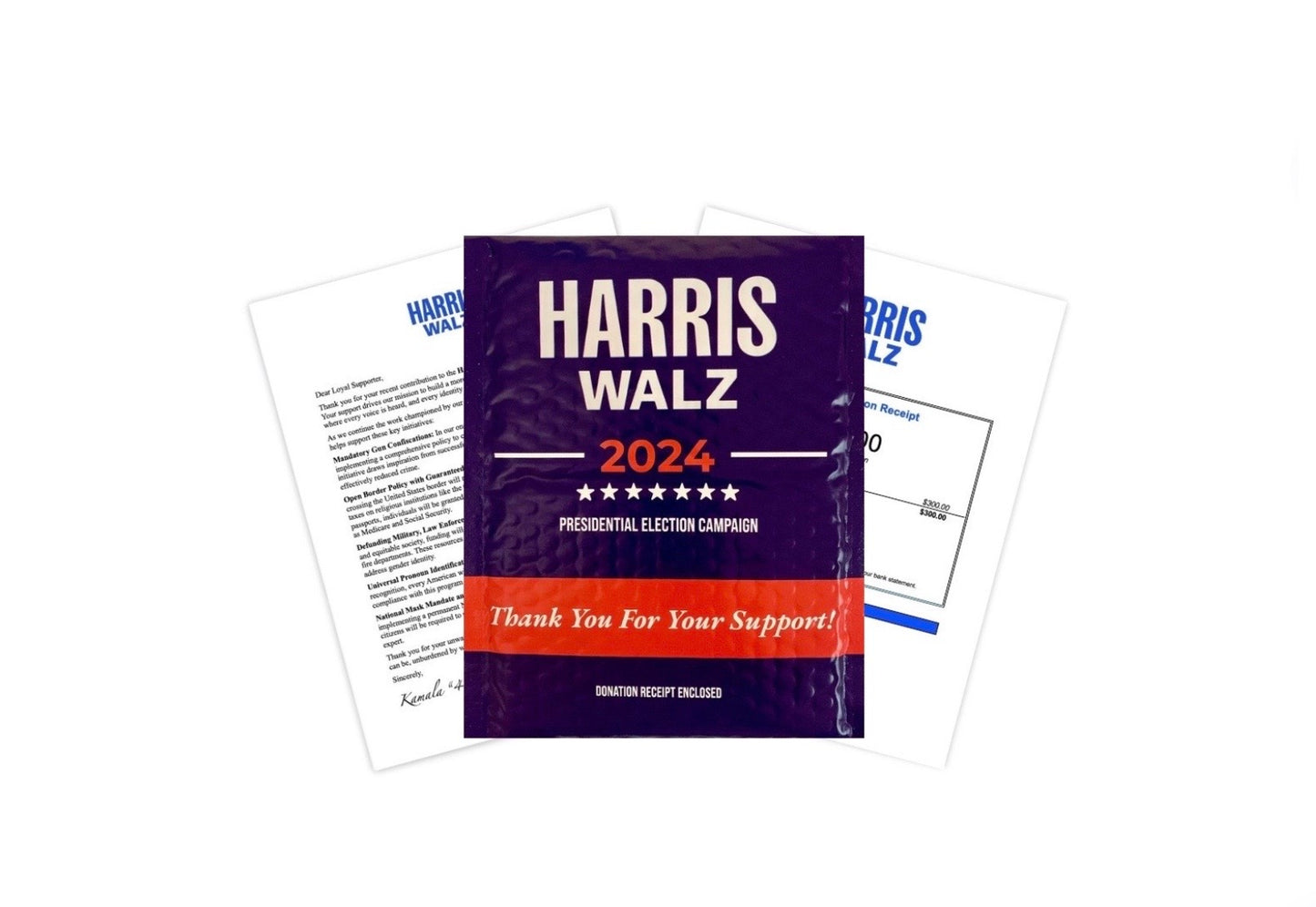 Harris-Walz 2024 Prank Mailer Package